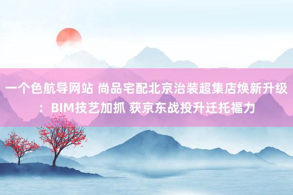 一个色航导网站 尚品宅配北京治装超集店焕新升级：BIM技艺加抓 获京东战投升迁托福力