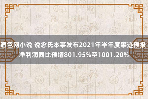 酒色网小说 说念氏本事发布2021年半年度事迹预报 净利润同比预增801.95%至1001.20%