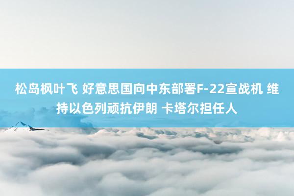 松岛枫叶飞 好意思国向中东部署F-22宣战机 维持以色列顽抗伊朗 卡塔尔担任人