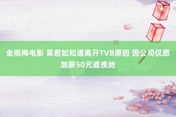 金瓶梅电影 吴君如知道离开TVB原因 因公司仅愿加薪50元遮挽她