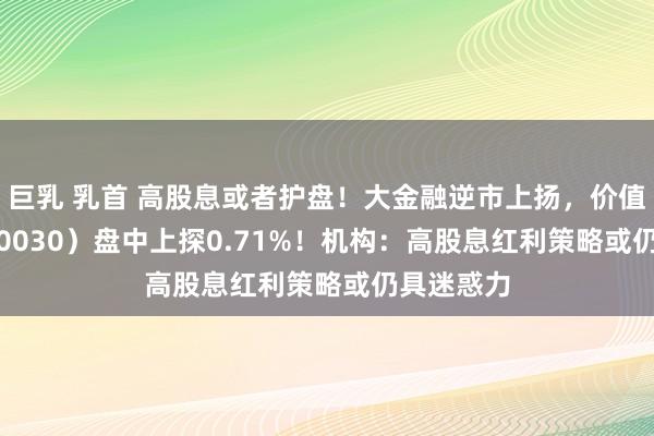 巨乳 乳首 高股息或者护盘！大金融逆市上扬，价值ETF（510030）盘中上探0.71%！机构：高股息红利策略或仍具迷惑力