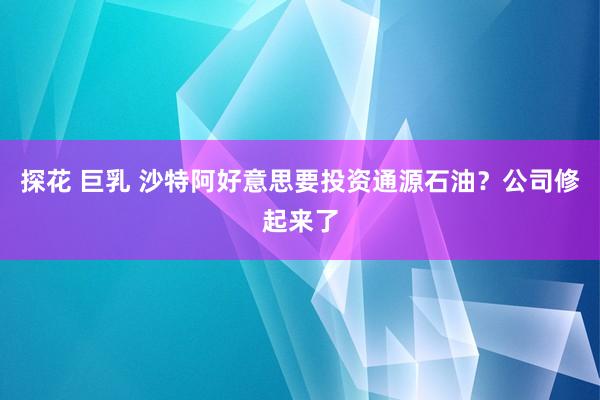 探花 巨乳 沙特阿好意思要投资通源石油？公司修起来了