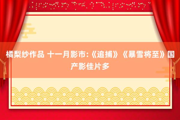 橘梨纱作品 十一月影市:《追捕》《暴雪将至》国产影佳片多