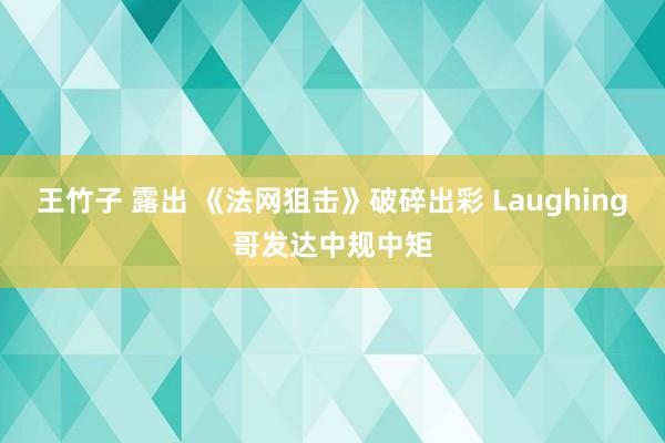 王竹子 露出 《法网狙击》破碎出彩 Laughing哥发达中规中矩