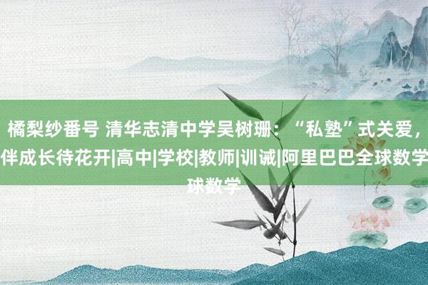 橘梨纱番号 清华志清中学吴树珊：“私塾”式关爱，伴成长待花开|高中|学校|教师|训诫|阿里巴巴全球数学